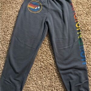 Women’s Aviator Nation Charcoal Sweatpants with Multicolor Logo